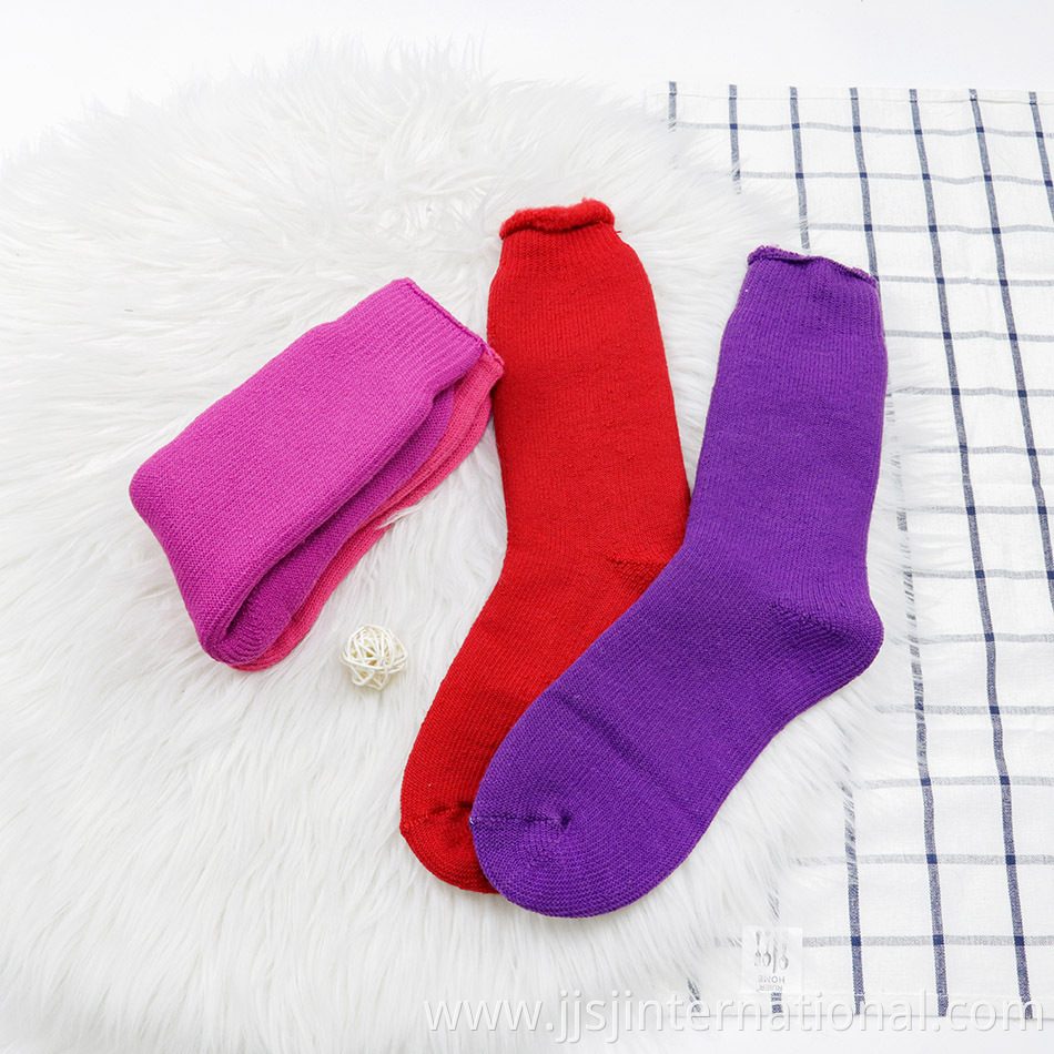 Custom candy color fleece autumn and winter socks